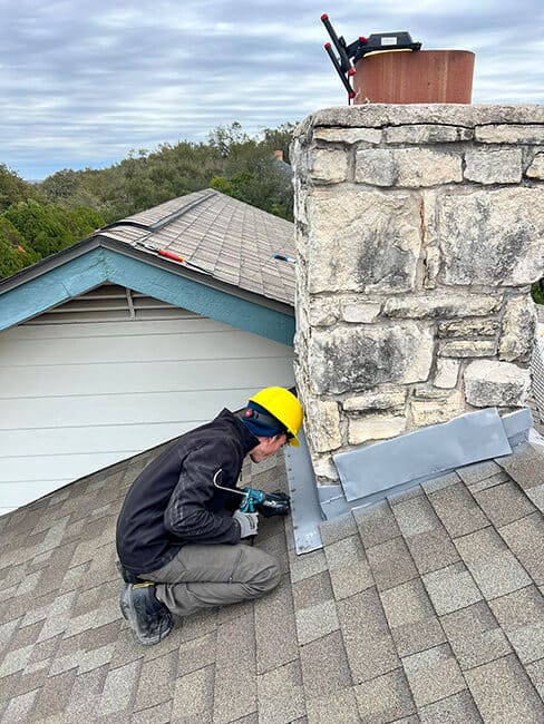 chimney flashing repair in Austin by Chimney Star