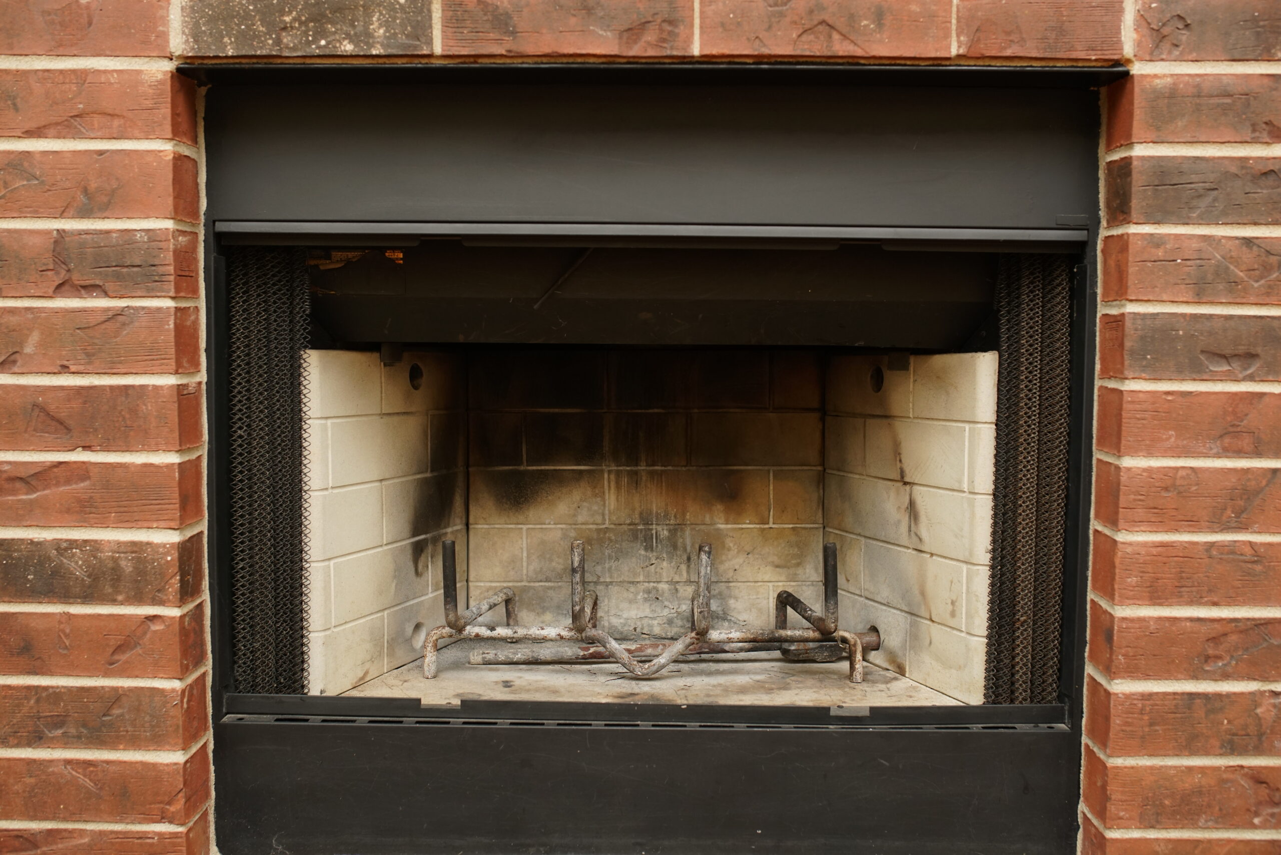 Gas Fireplace before gas logs installation